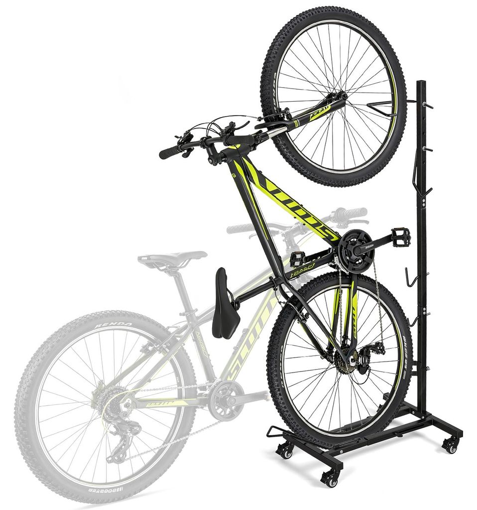 Eikuavons 3-in-1 Fahrradständer für 24-29 Zoll Fahrräder höhenverstellbar mit Rollen Fahrradhalter zum Parken Reparieren und vertikalen Abstellen