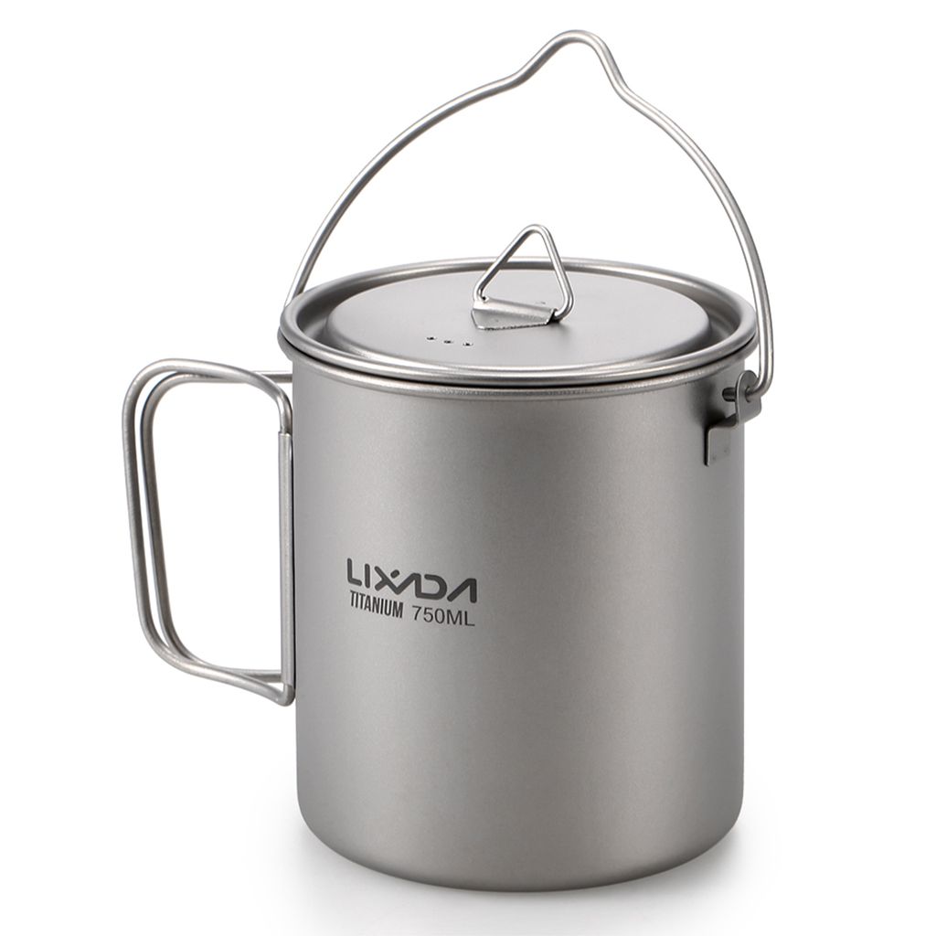Lixada Ultralight 750 ml – tytanowy kubek z pokrywką i Zdjęcie produktu 