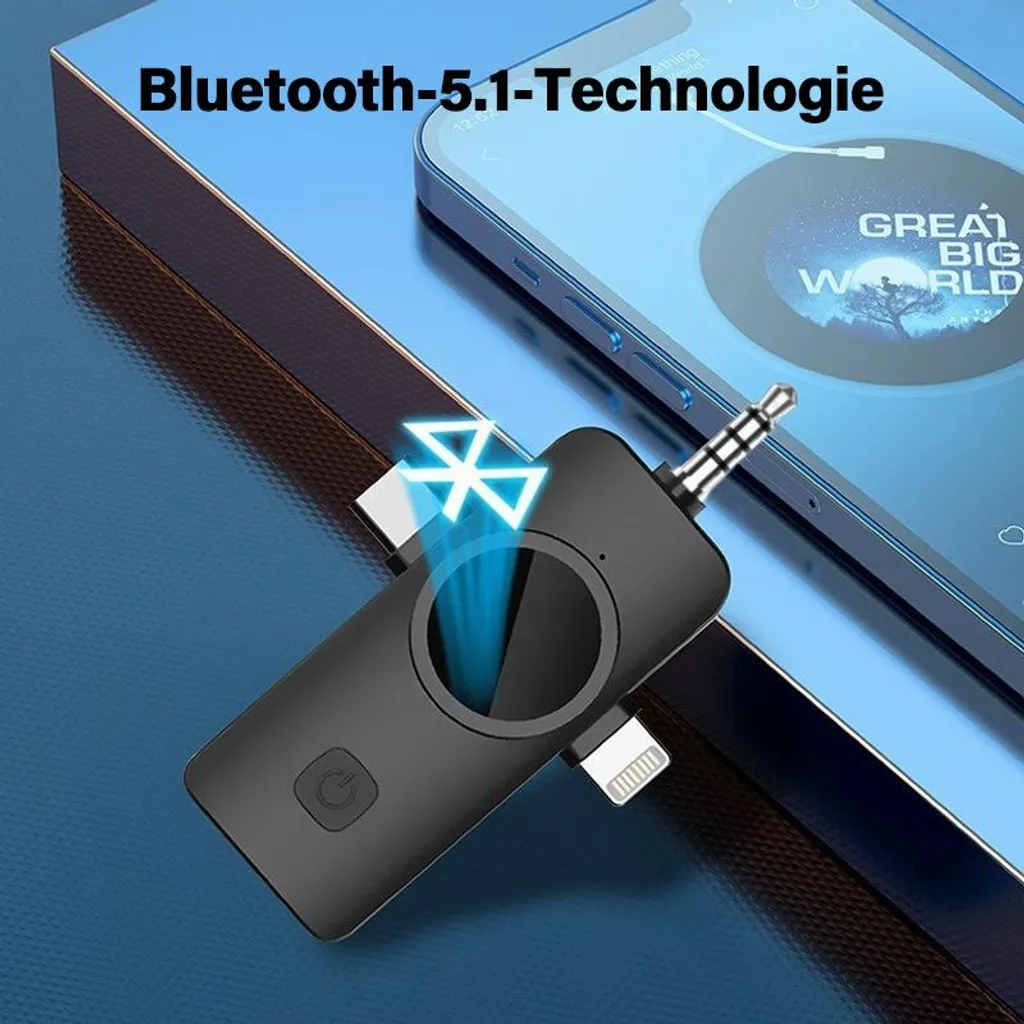 Microfono ZELURXX Wireless Bluetooth 5.1: Audio Pro per Social - 3