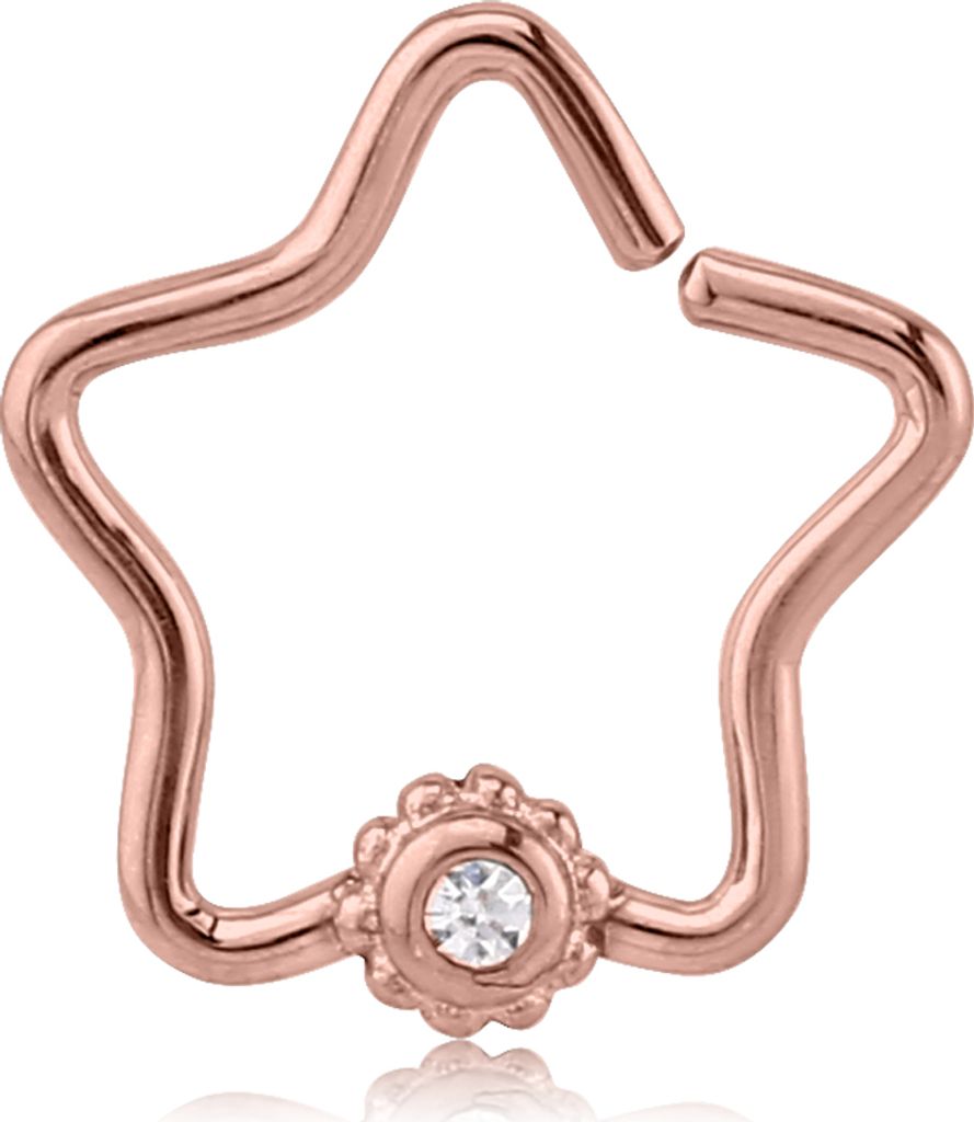 viva-adorno Knorpel Piercing Stern Kristall Ohrpiercing Helix Cartilage Tragus 316L Chirurgenstahl verschiedene Farben Z490,Stern 1x rosegold / klar