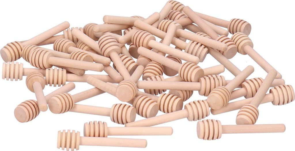 50PCS 8CM Holz Honig Dipper Sticks Honig Rührer Dispensing Wand für Hochzeit Party Favors