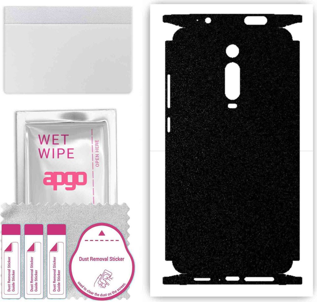 apgo Rückseite + Seiten Schutzfolie, Skin, kompatibel mit Xiaomi Mi 9T Pro, Hinten Displayschutzfolie aus Vinylfolie, kratzfest, einfache Montage ...