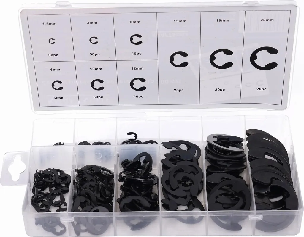 Kraft&Dele KD10484 set di montaggio per anelli di sicurezza E-CLIPS 300 pz