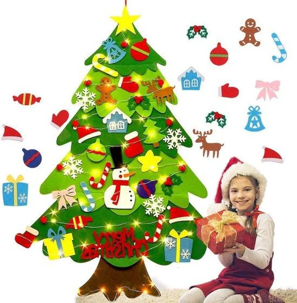 Sapin de Noël sans épines ni danger : kit DIY polaire doux pour petits