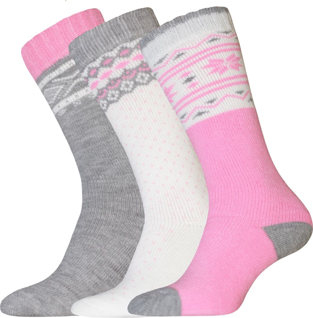 "Arron Wellington" Socken für Damen (3er-Pack) 1242 (37 EU - 42 EU) (Weiß/Grau/Pink)