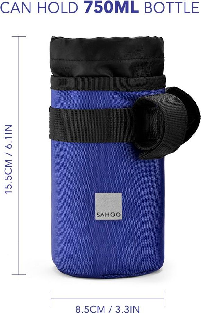 Fahrrad Fahrrad Lenker Wasserhalter Flaschentasche Isolierte Tasse Getränk Snack