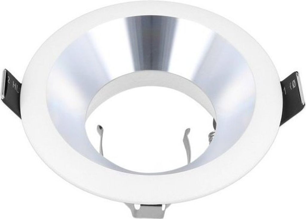 Einbaustrahler GU10 Ø75mm Bohrloch Aluminium inkl. GU10 Fassung für LED Leuchmittel Weiß/Silber, Rund ohne Leuchtmittel