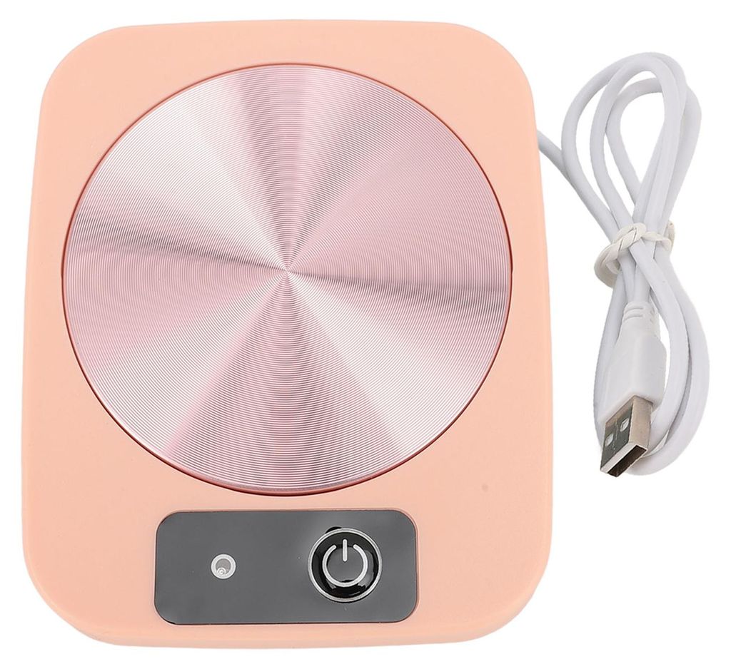 Thermostat-Kaffeetassen-Heizung, Untersetzer, Heizbecher-Pad für Zuhause, Büro, Rosa