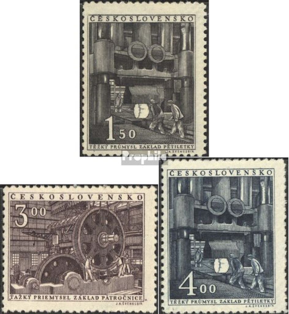 Briefmarken Tschechoslowakei 1951 Mi 647-649 (kompl.Ausg.) postfrisch Schwerindustrie