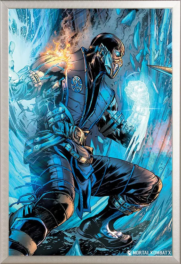 Quadro Sub-Zero Mortal Kombat Cornice Shinsuke Argento 61x91,5cm