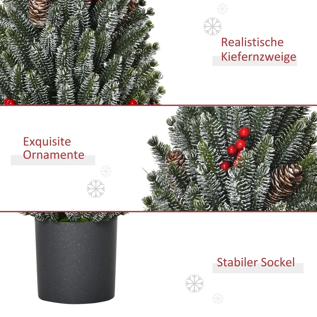 Sapin de Noël de Table Haute Densité 170 Branches PE Aspect Véritable - 5