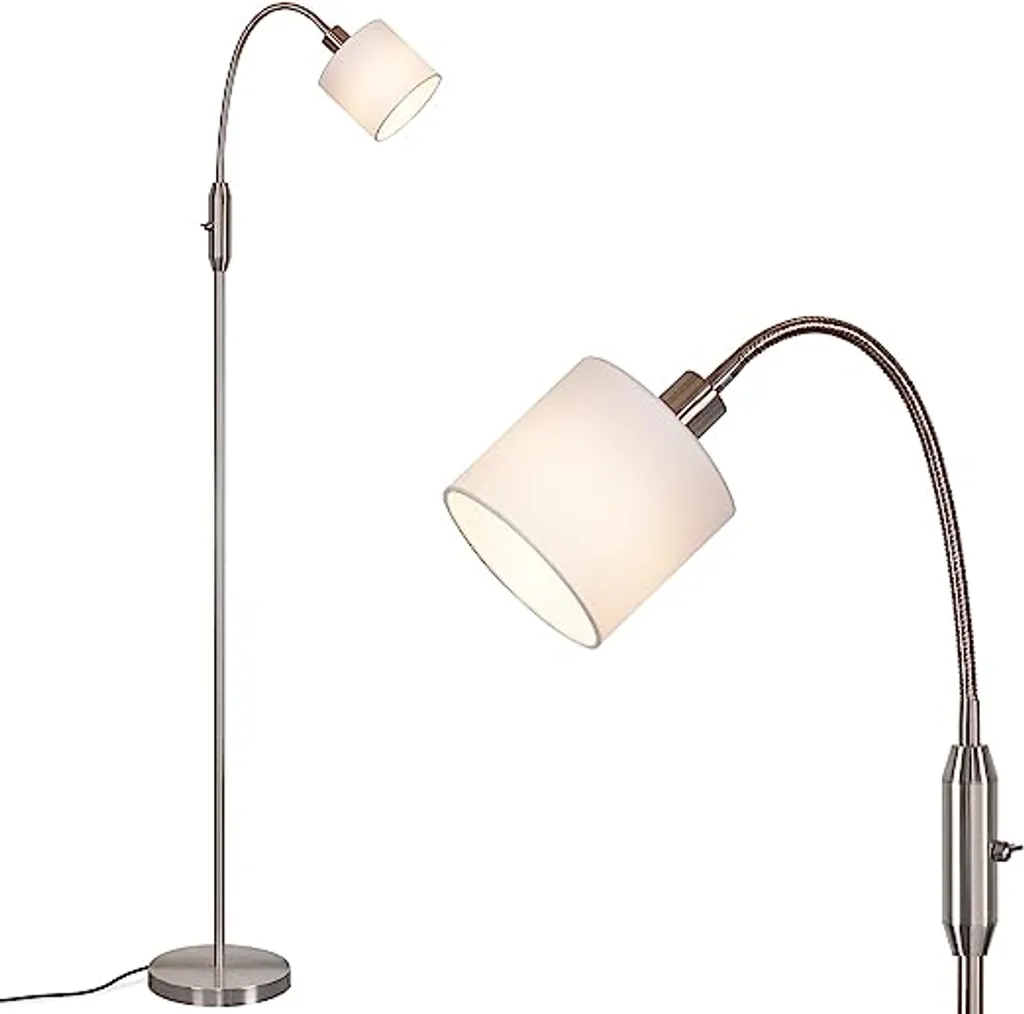 ZMH Lampadaire Salon Vintage Noir avec Abat-jour Tissu Pivotant 360°
