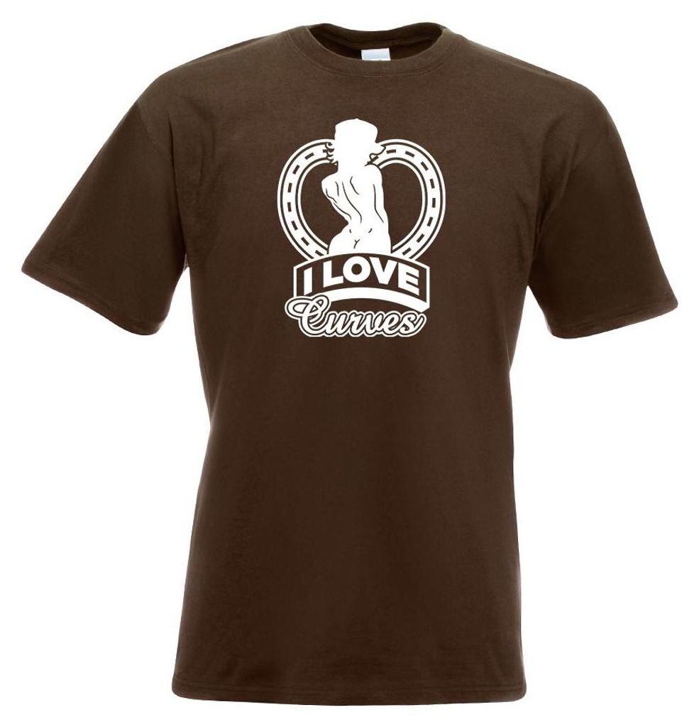 Kiwistar - T-Shirt - Chocolate - I Love Curves - s... Kurven Herren Funshirt Bedruckt Design Sprüche Spruch Motive - mit Motiv Bedruckt - Funshirt...