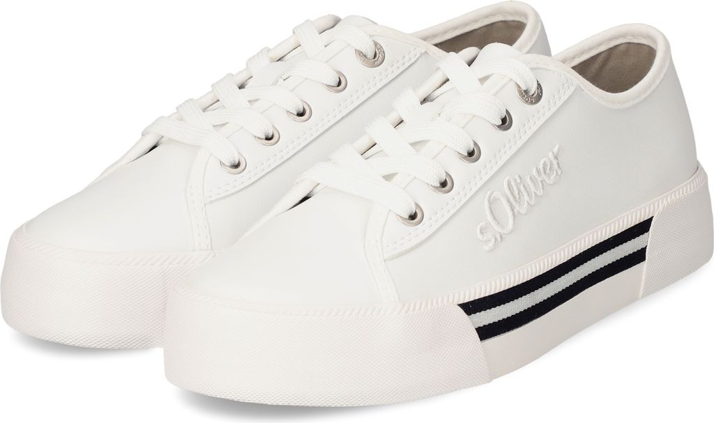 s.Oliver Damen-Sneaker-Schnürhalbschuh Weiß, Farbe:weiß, EU Größe:36