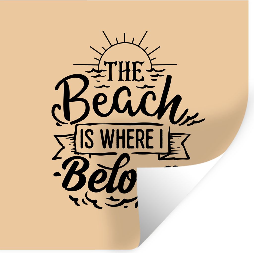 MuchoWow Wandtattoo Wandsticker Wandaufkleber Zitate - Strand - Sonne 80x80 cm Selbstklebend und Repositionierbar - Wierderverwendbar - Selbstkle...