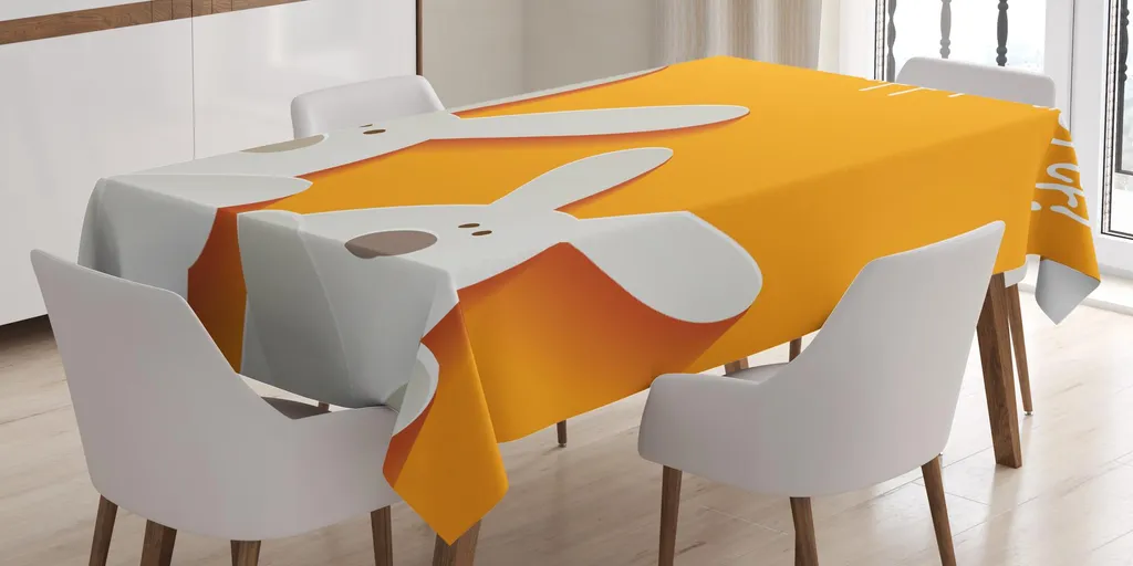 Tovaglia Pasquale 140x200 ABAKUHAUS Terracotta - Design con Coniglietti