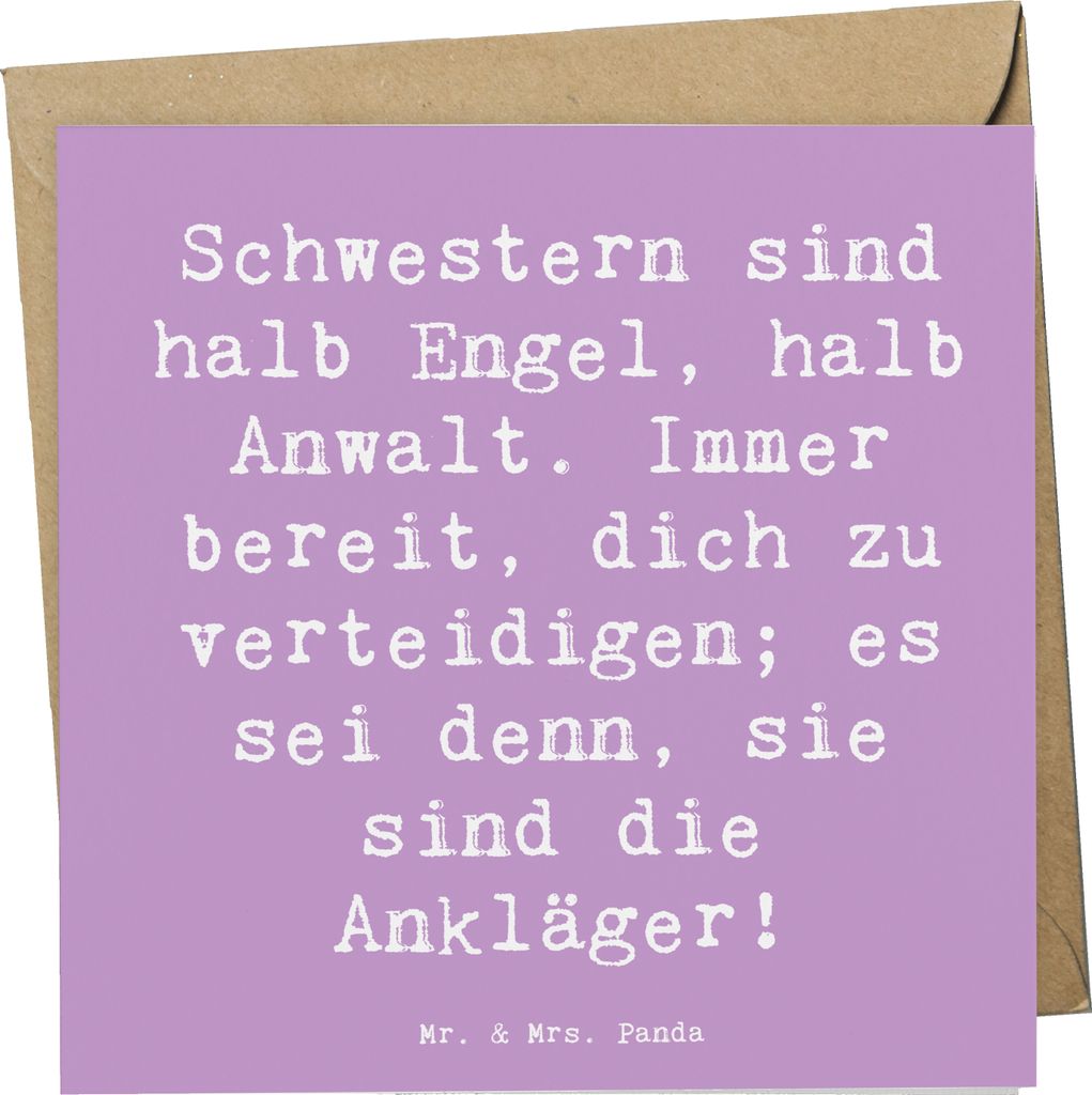 Mr. & Mrs. Panda Grußkarte Spruch Schwesternwunder - Produktbild 