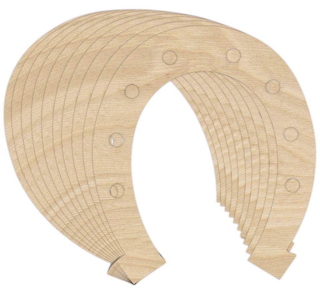 Creative Deco 10 x Houten Paardenschoen, 16.5 x 14.5 x 0.3 Productafbeelding 