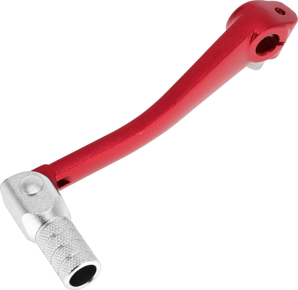 Faltbarer Motorrad-Schalthebel für Bosuer 125 Aluminiumlegierung Pedal-Schalthebelarm Roter Hebel Silberfarbener Kopf