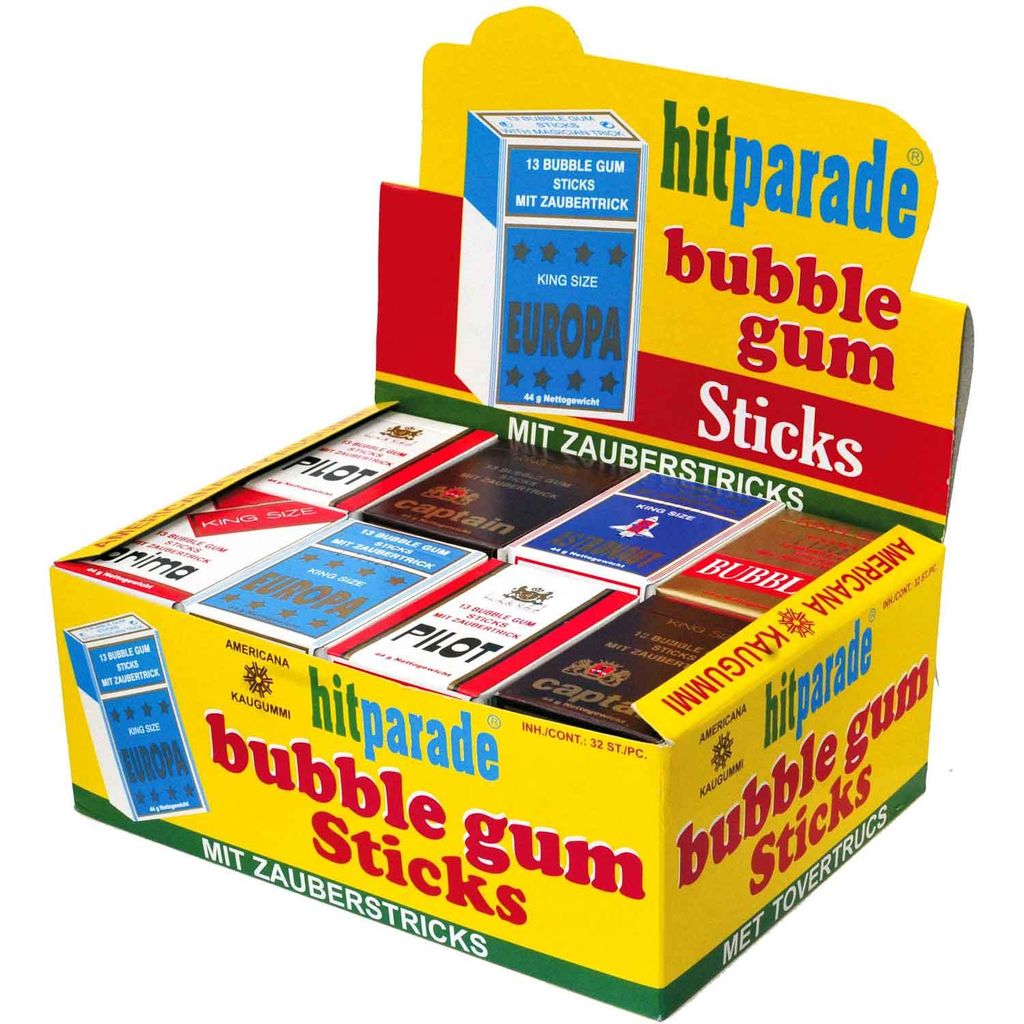 Hitparade Bubble Gum sticks 32x44 g Produktbild 