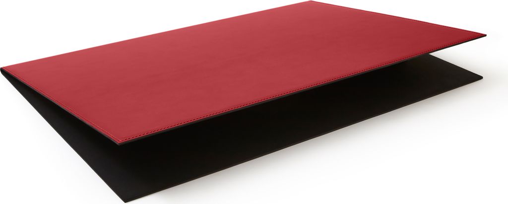 Aufklappbare Schreibtischunterlage Leder Ferrari Rot cm 50x35 - Handwerkliche Nähte - Hergestellt in Italien