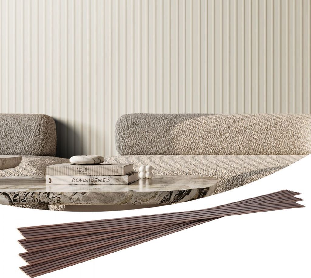 Akustikpaneele 8er Set - Wandpaneele Lamellenwand - 2450x166x9mm - Mattweiß - Schallschutz für Wohnräume - Geräumige Akustiklösungen