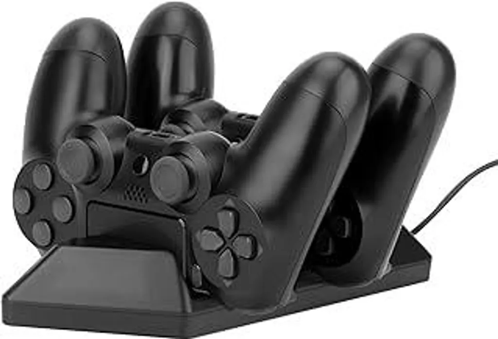 Stazione di ricarica per controller NiTHO PS4, stazione di ricarica doppia per controller compatibile con PS4, caricatore per controller PS4 Slim/PS4 Pro - Nero