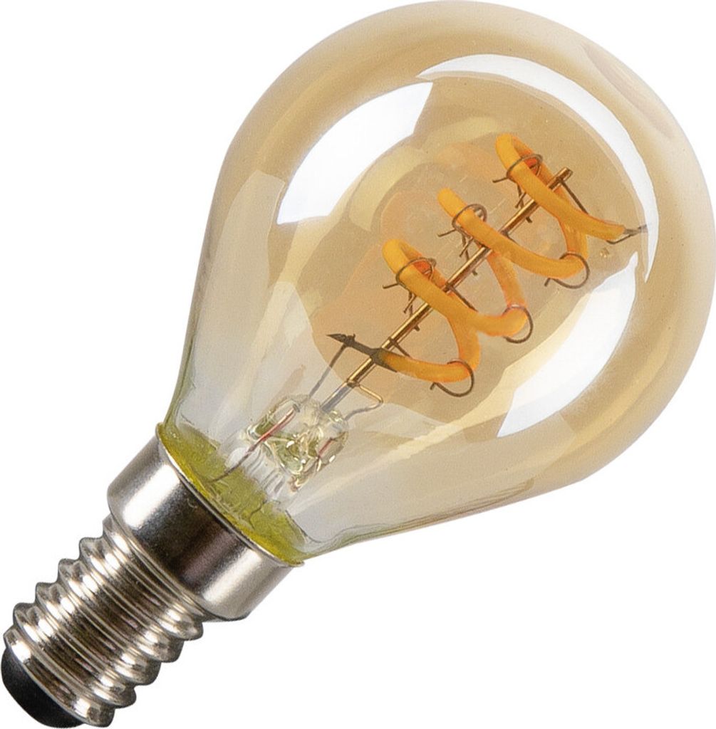 SLV LED G45, LED-Leuchtmittel, gold, E14, PHASE, 2W, 2200K 1008650