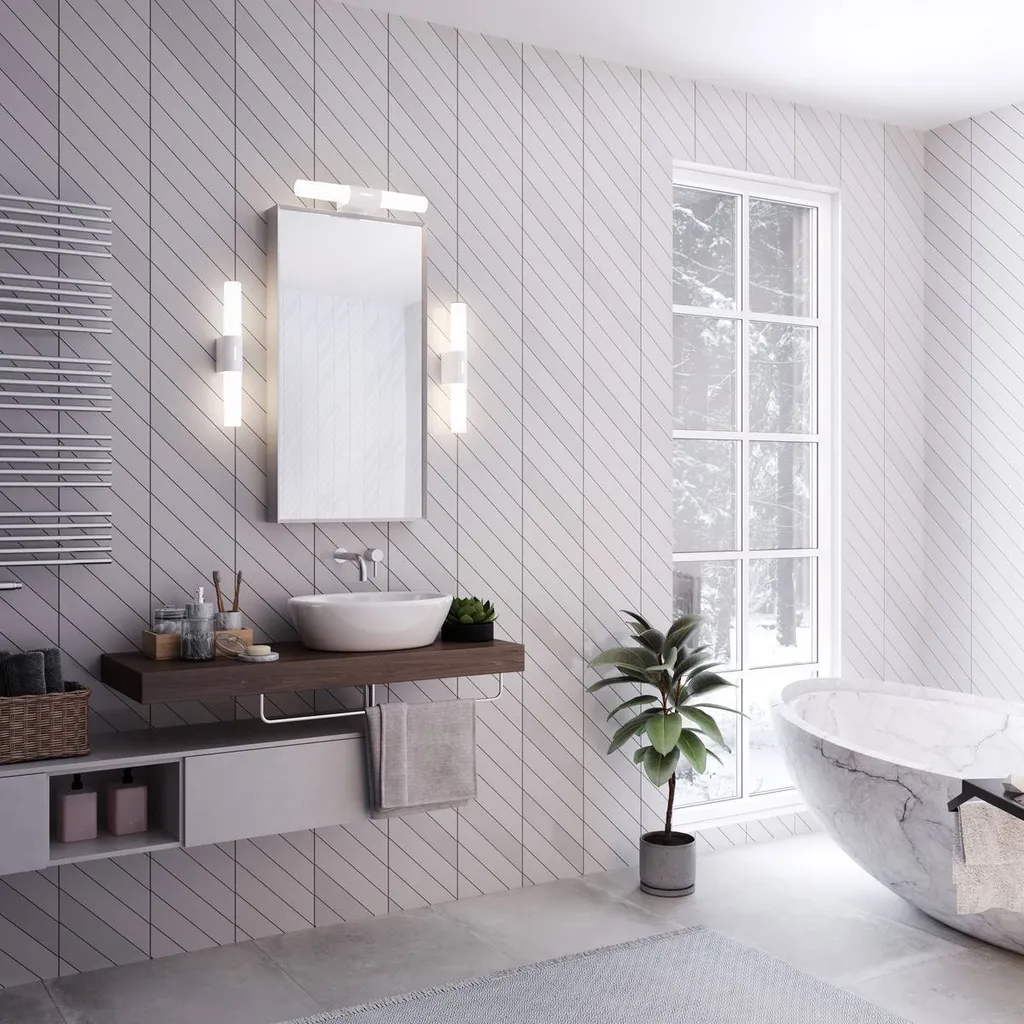 Applique Nordlux Helva Double Basic 9W | Luce Specchio IP44 Marrone - 6