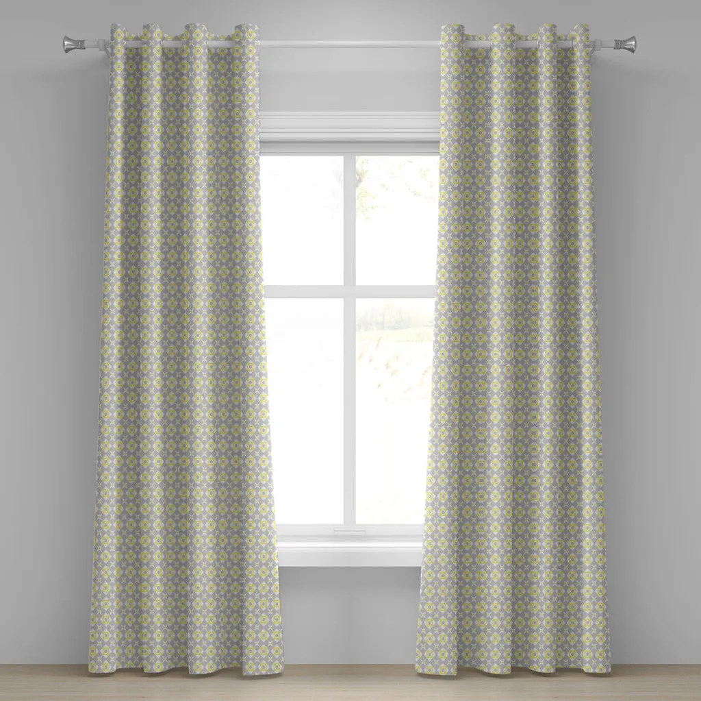 Tende Salotto Moderne Giallo e Grigio 280x245 | ABAKUHAUS Online
