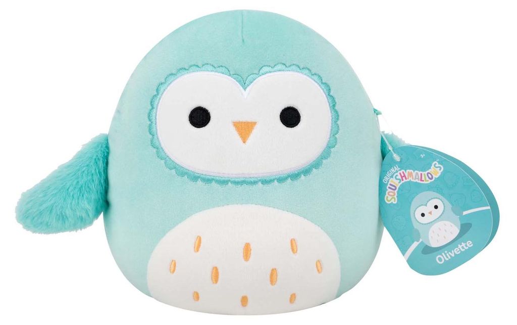 Squishmallows Kuscheltier Eule Olivette Plüsch 19cm weiß weiches Spielzeug