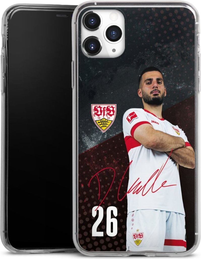 DeinDesign Slim Hülle für Apple iPhone 11 Pro Max Silikon Case Ultra Dünn Handyhülle Offizielles Lizenzprodukt VfB Stuttgart Deniz Undav