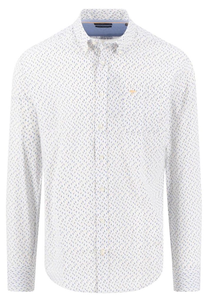 Hemd weiß mit Print Fynch Hatton mit Button-Down-Kragen