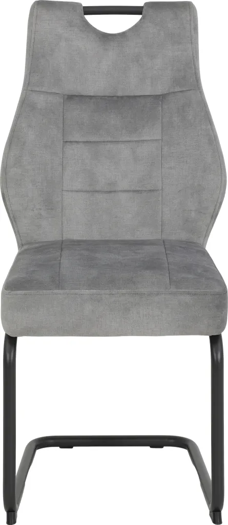 Tables Hela Lot de 2 Chaises Cantilever LINDA en Velours Gris Argenté