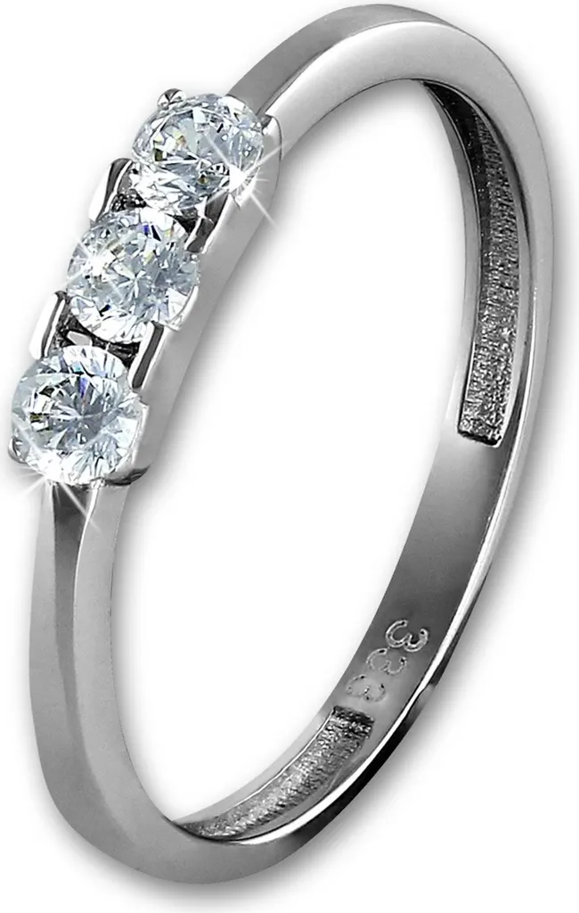 Bague en or blanc 333 et zircon brillant - Design élégant GoldDream 58