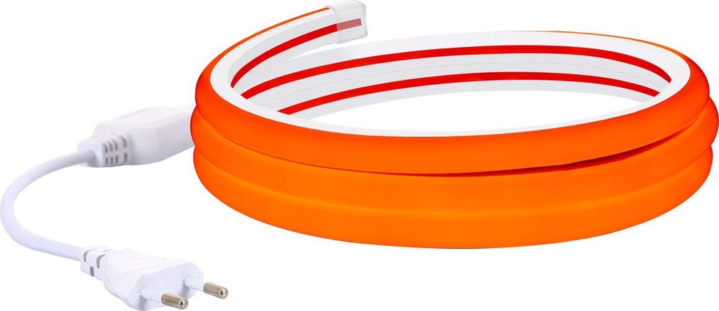 LED-Streifen Neon Dimmbar 220V Orange Halbrund 180° 7.5W/m Schnitt 100cm IP67 nach Maß 4 m