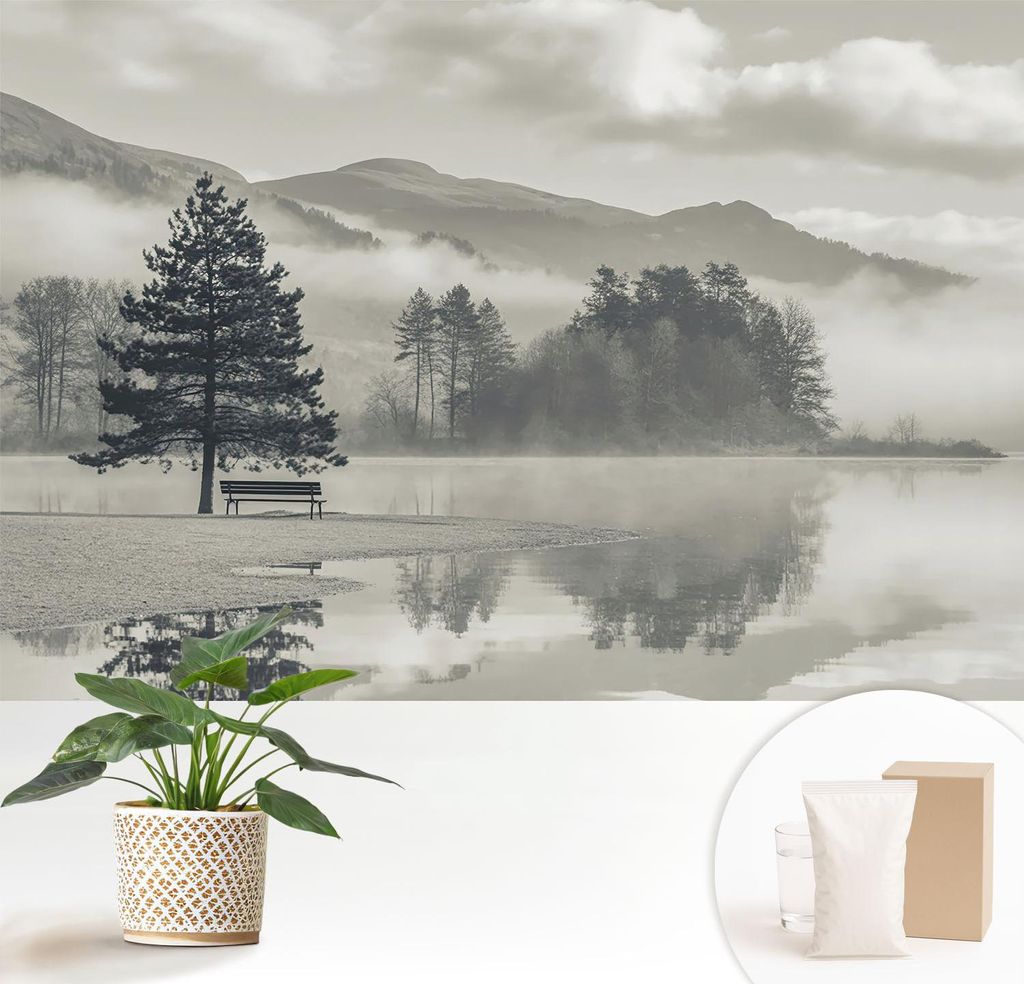 Fototapete - 152x104 cm - Tapete - Wandtapete - Wandbilder - Dekofolie - Tapete Folie - Wand - Dekoration - Wohnzimmer - Romantische Landschaft