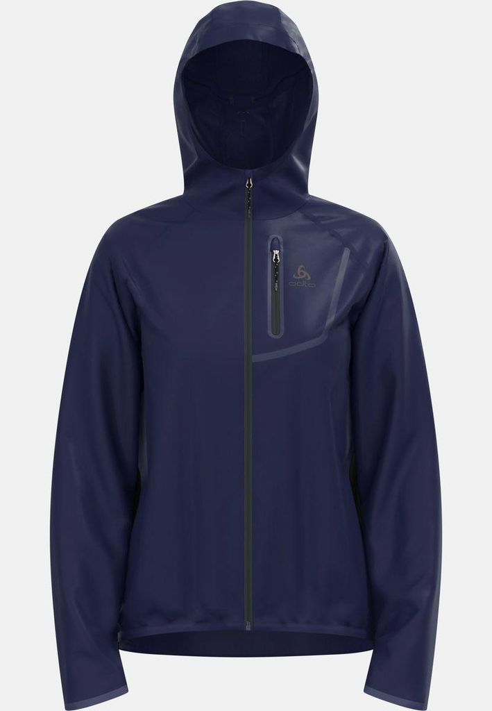 Wasserdichte Zeroweight Dual Dry Performance Knit Laufjacke, Damen - Odlo, Farbe:21120 eclipse, Größe:M