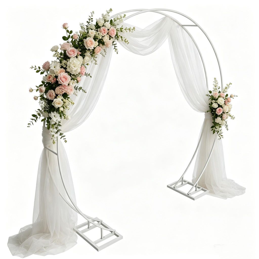 Metall Hochzeitsbogen 2,4 m Rundbogen – Blumenrahmen für Trauung, Hochzeit, Ballonbogen, Gartenparty & Eventdeko