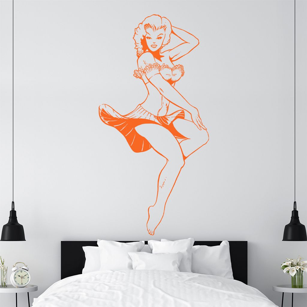 hauptsachebeklebt KIWISTAR Pin-Up Girls Retro Glamorous Model Wall Wandtattoo in 6 Größen - Wandaufkleber Wall Sticker - Dekoration, Küche, Wohn...