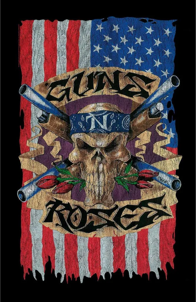 Décoration Murale Guns N Roses - Grand Drapeau Tissu 106x70cm Chambre