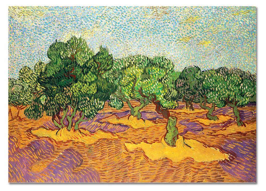 Giallobus - Olivenbäume - Vincent Van Gogh - 70L x 50B cm - Bild - Acrylglas