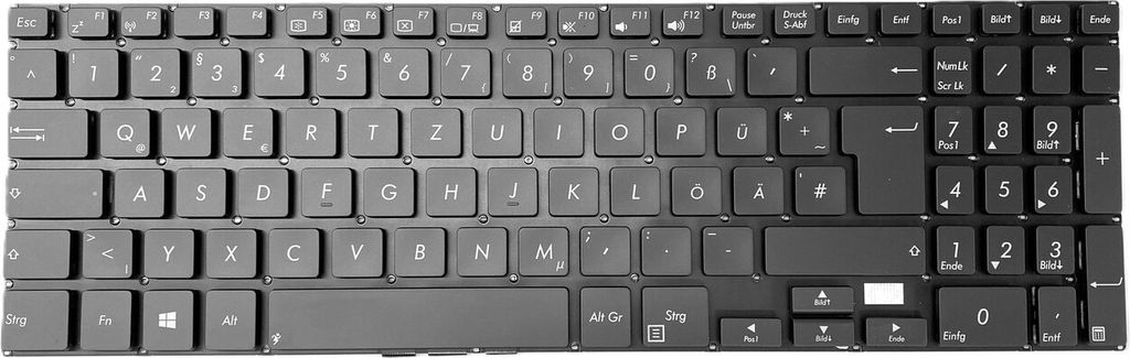 DEUTSCHE - Schwarz Tastatur Keyboard ohne Rahmen kompatibel für Asus Pro PU500, PU500C