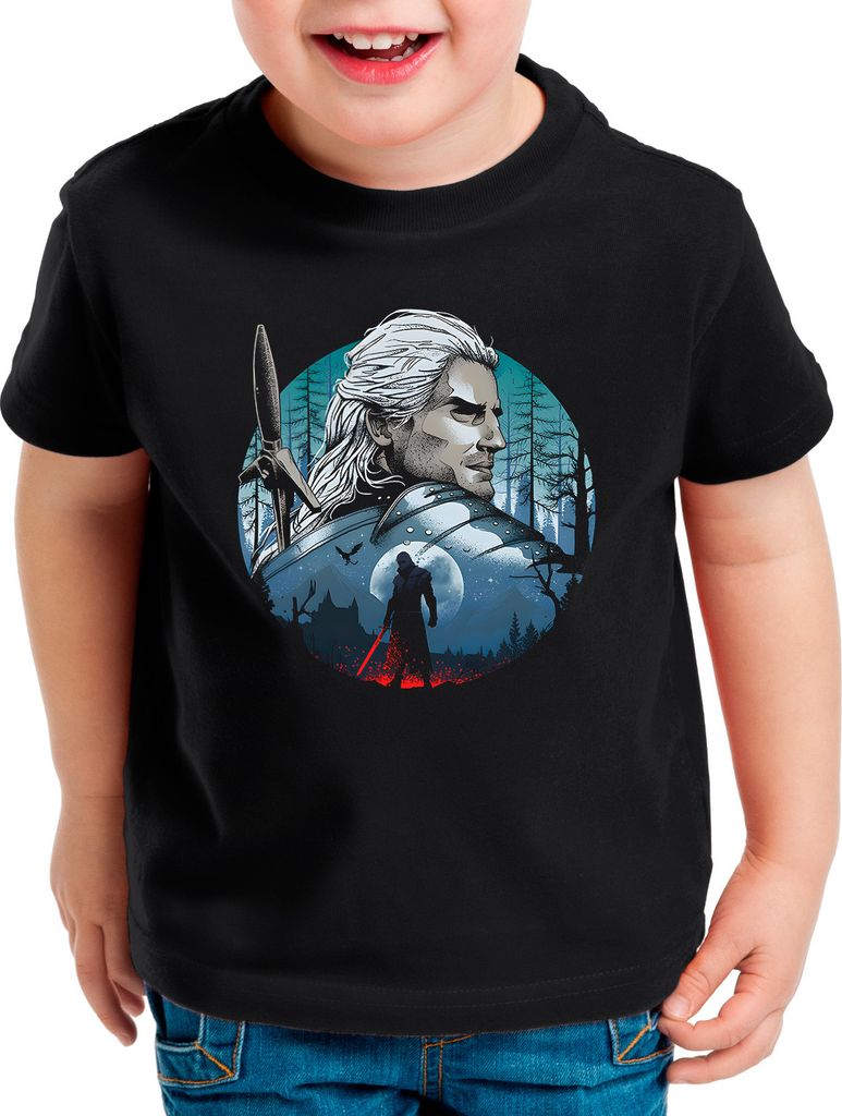 A.N.T. White Wolf Hunting Kinder T-Shirt geralt wolf schwert