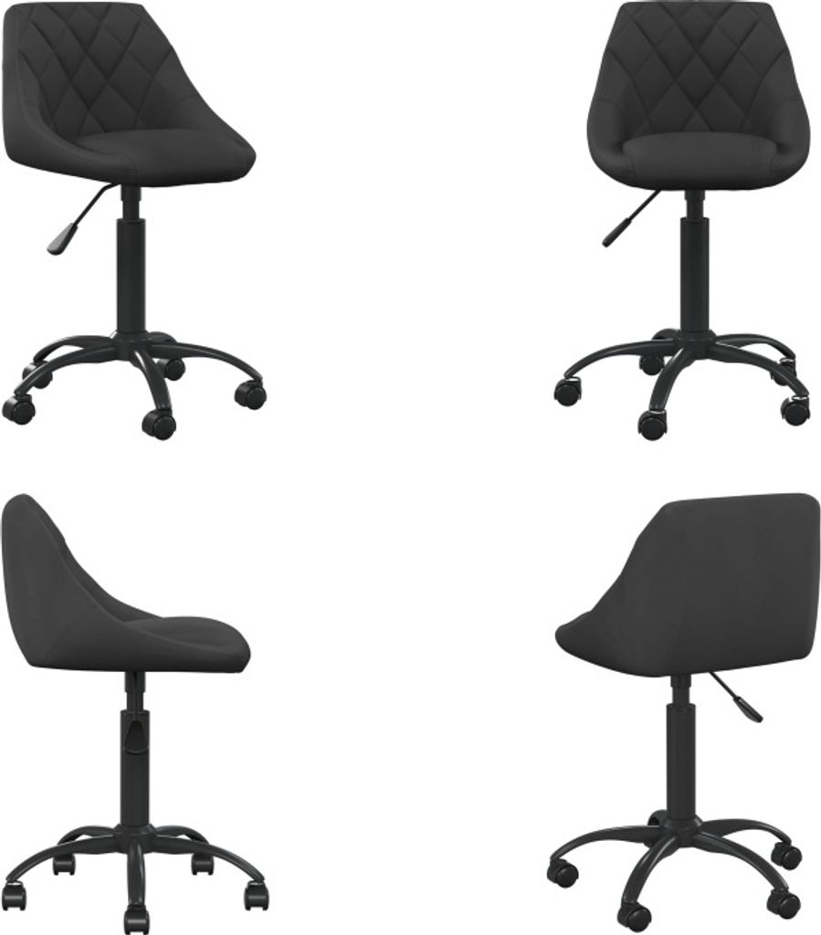 vidaXL Bürostuhl Schwarz Samt - Bürostuhl - Bürostühle - Chefsessel - Sessel