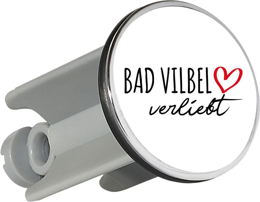 Huuraa Waschbeckenstöpsel Bad Vilbel verliebt 4cm höhenverstellbar Abflussstopfen Geschenkidee