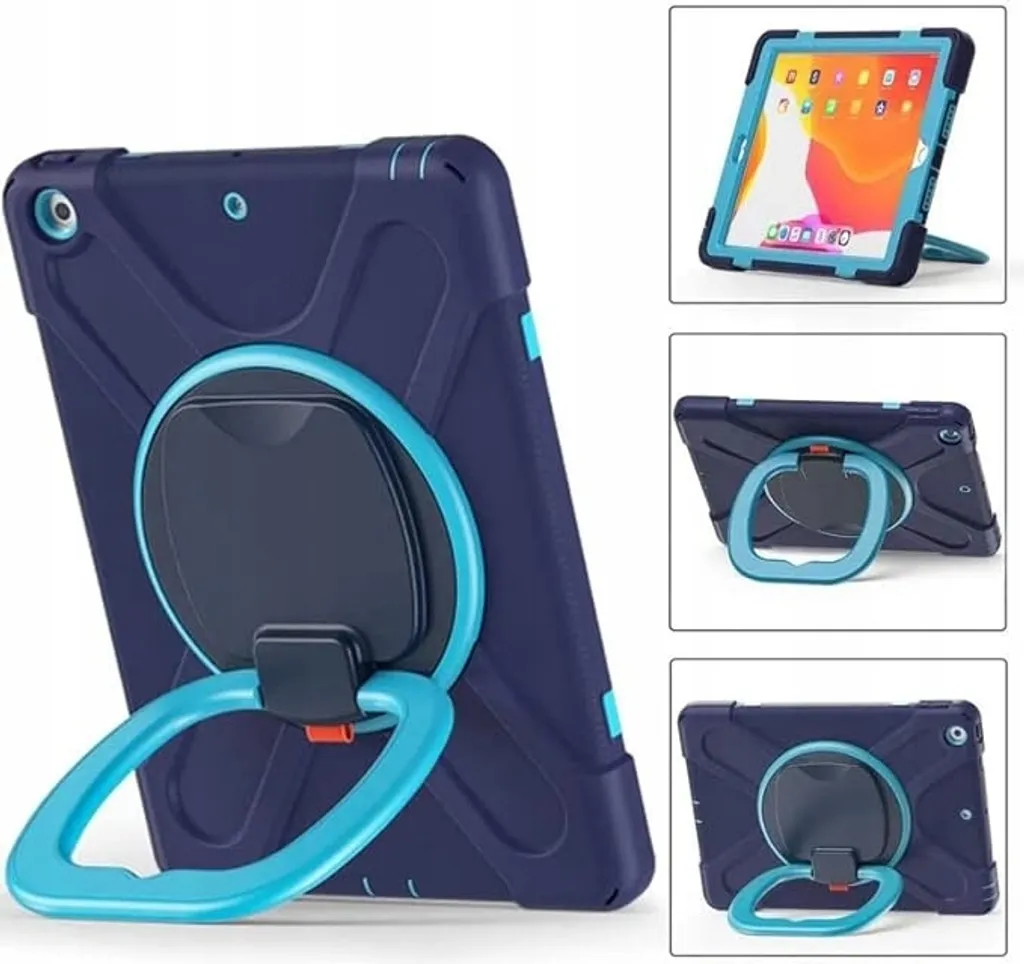 Custodia Premium Blu iPad 10.2 con Tracolla e Kickstand Funzionale - 2