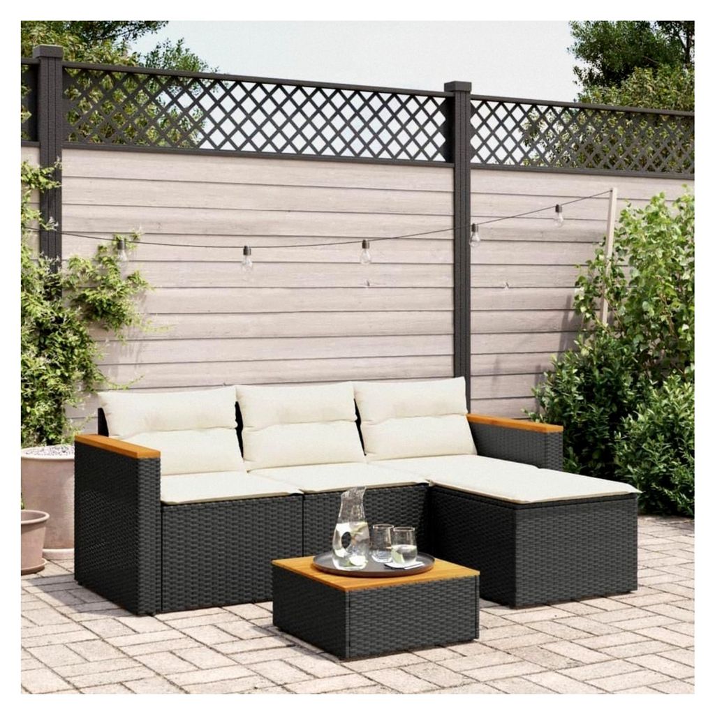 3-teiliges Gartenmöbelset Rattan Ecklounge Ecksofa Balkon Lounge Klein Outdoor Gartenlounge Sitzlounge Balkon Gartensofa Balkonsofa Outdoor Sofa S...