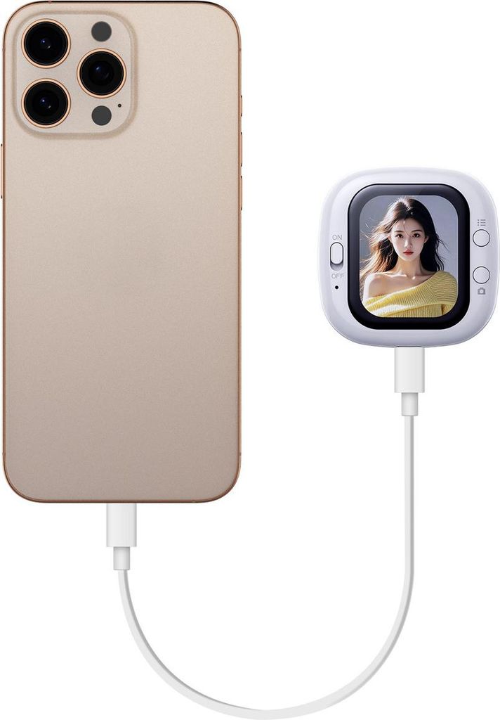 Handy-Vlog-Selfie-Monitor-Bildschirm – 5,1 cm Mini-Magnet-Rückkamera, OTG-Kabelverbindung & Helligkeitsanpassung
