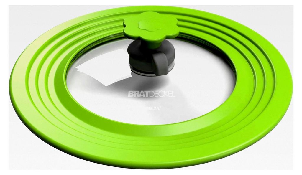 Bratdeckel mit Automatikventil | Hitzebeständig bis 180°C | Spülmaschinenfest | Für Töpfe und Pfannen von 22-28 cm | Farbe: Limette